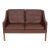 Model 2208 2-Seater Sofa with Patinated Original Brown Leather by Børge Mogensen for Fredericia For Sale