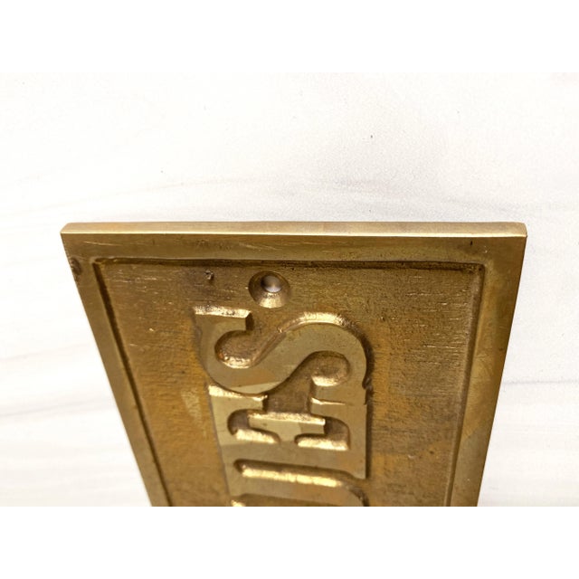 1960s Vintage Brass s Sign For Sale - Image 4 of 7