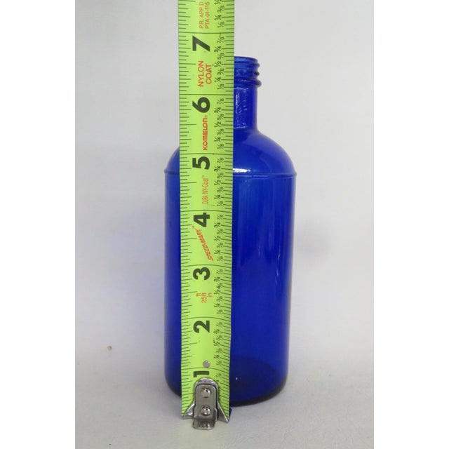 Glass Maryland Glass Co Cobalt Blue Bottle Empty Apothecary Medicine Vessel 5121b For Sale - Image 7 of 11