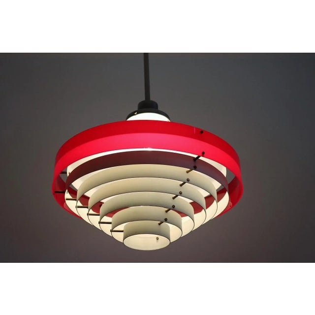 Metal Mid-Century Italian Pendant Lamp in Acrylic Aluminum and Brass by Stilnovo, 1950s For Sale - Image 7 of 18