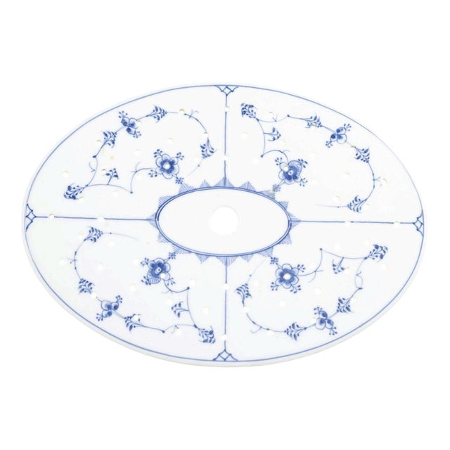 Antique Fish Strainer Platter in Blue Fluted Plain Pattern from Royal Copenhagen, 1890s For Sale