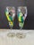 Vintage Hand-Painted Tropical Parrot & Floral Champagne Flutes - Pair For Sale - Image 4 of 9