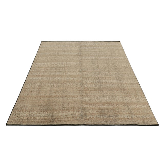 Rug & Kilim Rug & Kilim’s Mamluk Style Rug with Geometric Floral Patterns in Beige-Brown - 14x20 For Sale - Image 4 of 6