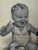 Original graphite pencil drawing by American artist and illustrator Theodore E. Schrock (1879–1952), depicting a smiling...
