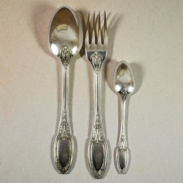 Antique Silver-Plated Flatware Set by Maison Ercuis, 1890s, Set of 61 For Sale - Image 7 of 14