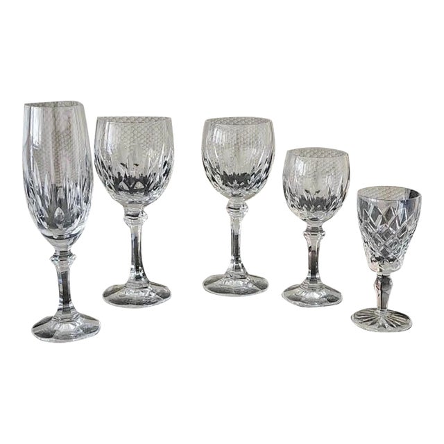 1950s Schott-Zwiesel Gardone Crystal Glasses - Set of 50 For Sale