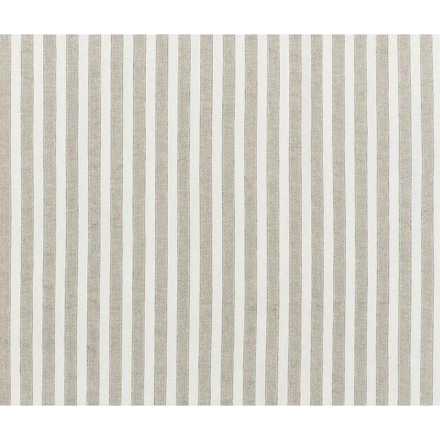 Schumacher Regatta Linen Stripe Sheer Fabric in Linen For Sale