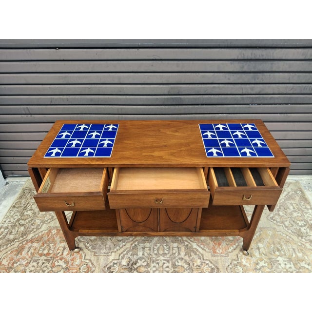 Mid Century Modern Broyhill Brasilia Bar Cart Server. For Sale - Image 10 of 18