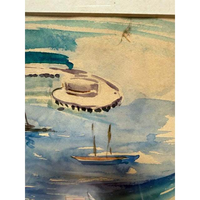 Franke San Francisco Aquatic Cove Park Watercolor Artwork, Signed Circa 1979 For Sale In San Francisco - Image 6 of 12