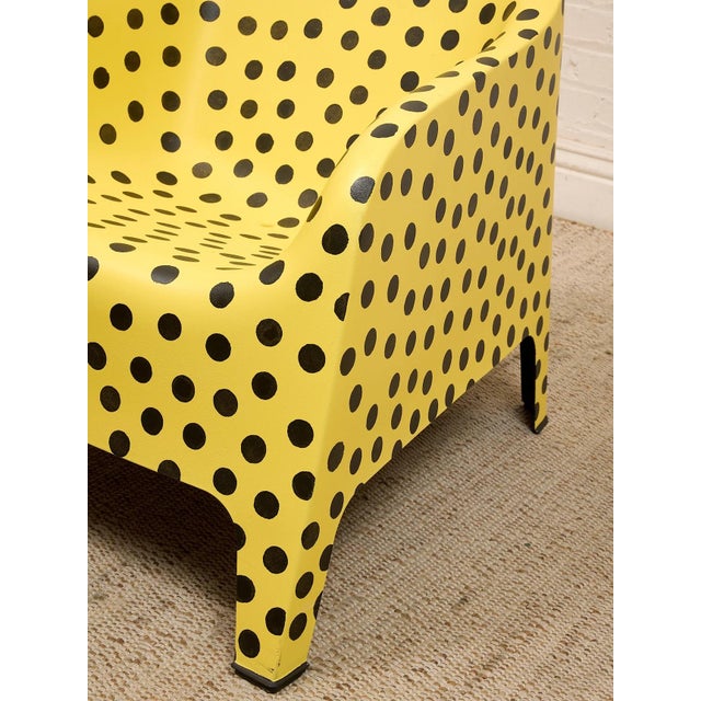 Mid 20th Century Yellow Black Dot Chair For Sale In Los Angeles - Image 6 of 12