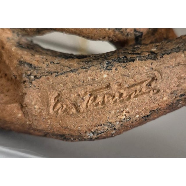 Figurative Mid-Century Signed Czechoslovakian Clay Garden Figurine Signed Eva Tesarova For Sale - Image 3 of 4