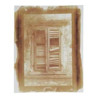 Vintage Cyanotype Window Detail Old Building Photograph For Sale