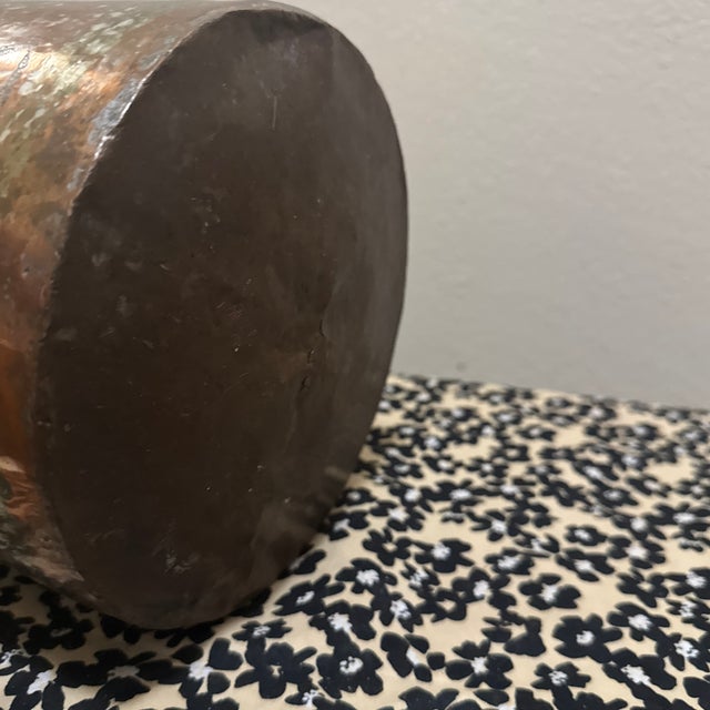 1920s Vintage Copper Pot Kettle With Swing Handle Plant Holder For Sale - Image 5 of 6