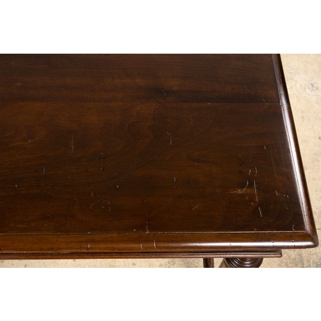 Late 19th Century French Louis XVI Style Walnut Writing Table With Side Drawers For Sale - Image 9 of 18