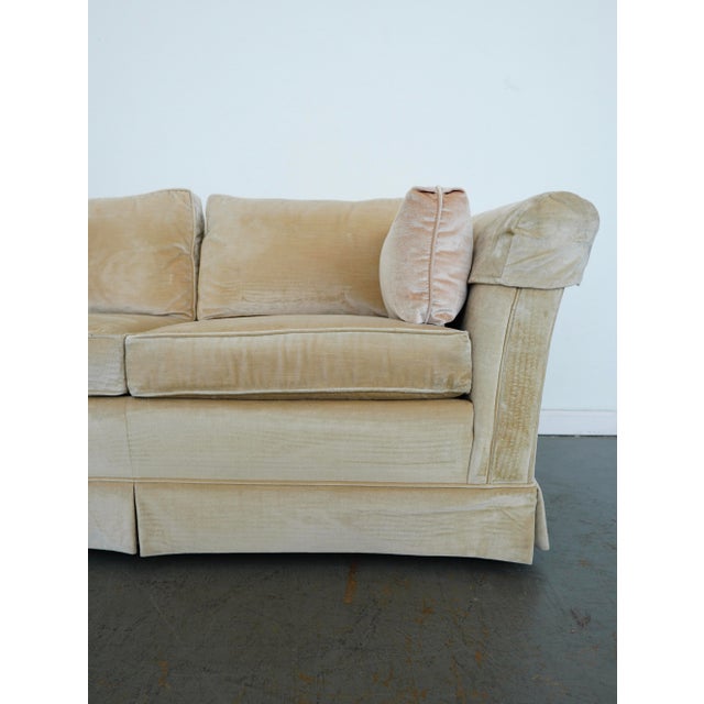 Vintage Drexel Heritage Skirted Velvet Sofa For Sale - Image 14 of 14