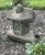 A beautifully weathered, hand-carved granite garden lantern in the Japanese Yukimi gata (“snow viewing”) style, with its...