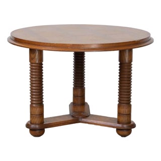 1940s French Oak Table Attributed to Charles Dudouyt For Sale