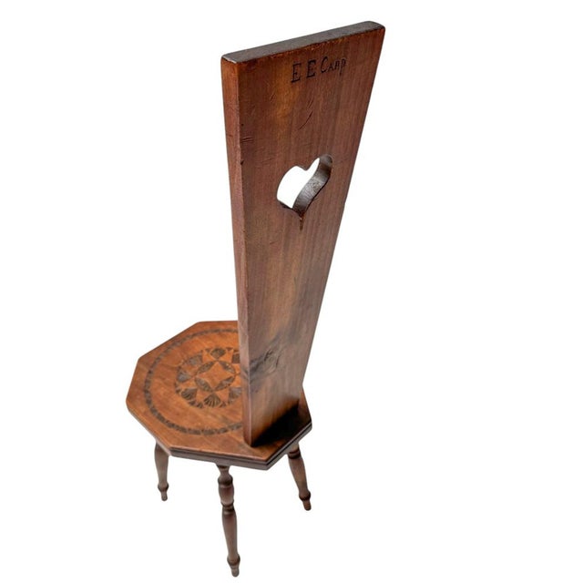 Magnificent and rare Arts & Crafts Art Nouveau side chair. Striking Dutch design from the 1900s. Solid fruitwood base with...