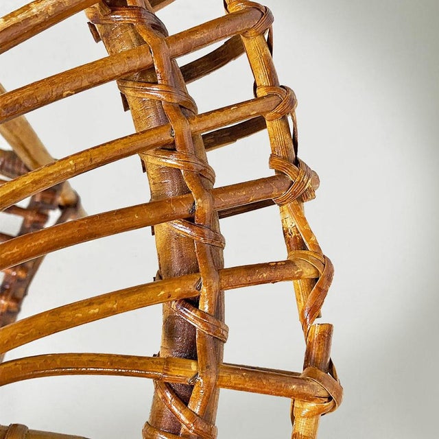 Mid-Century Italian Oval Outdoor Rattan Coffee Table, 1960s For Sale - Image 12 of 14