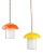 Mid-Century Glass and Brass Mushroom Pendant Lamps, Set of 2 For Sale