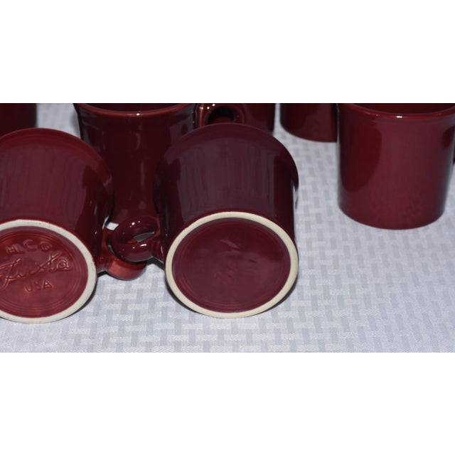 HLC Fiesta Usa Homer Laughlin Cinnabar Maroon O Ring Handle Coffee Mug Usa 10oz For Sale In Palm Springs - Image 6 of 10