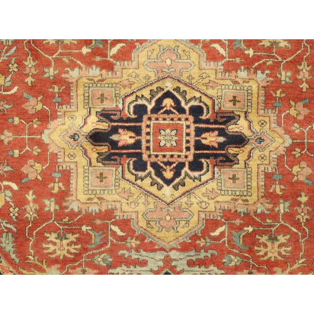 2020s Pasargad DC Fine Hand Knotted Persian Serapi Design Round Rug For Sale - Image 5 of 5
