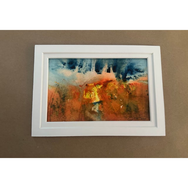 “Autumn Light” Original Matted Watercolor by Nancy Smith For Sale - Image 4 of 4