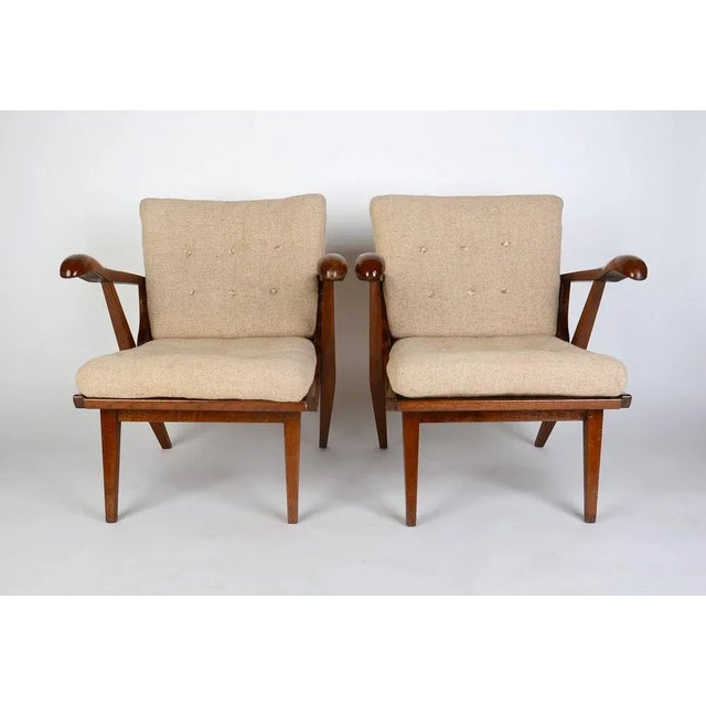 Wood Set of Mid-Century Armchairs from Jizba For Sale - Image 7 of 7