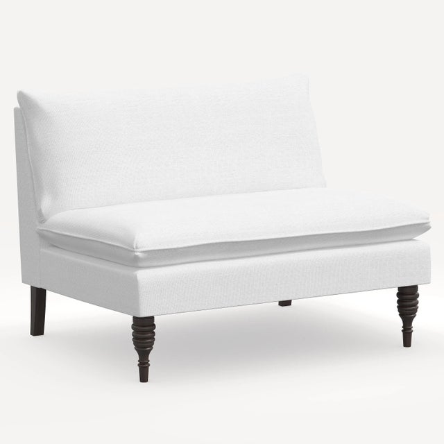 Red from Scalamandre crafted by Cloth & Company Concord Settee, White Solid Linen For Sale In Chicago - Image 6 of 6