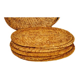 Natural Organic Sea Grass Placemats and Container Set of 6 For Sale