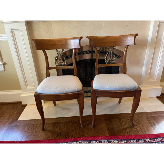 Chairs Dining Biedemier Style Italy Venice 1800’s. Exquisite set of 8 chairs crafted in the Biedermeier style, in Italy in...