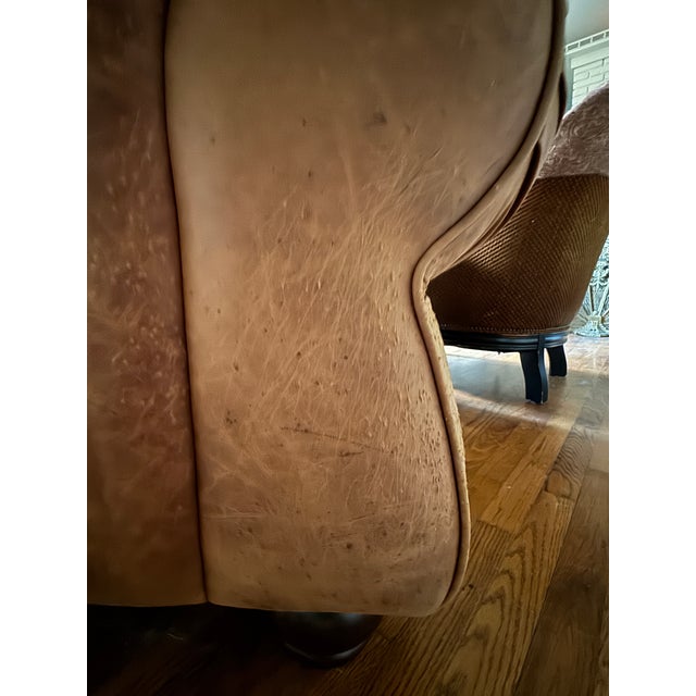 Animal Skin 1960s Large Western Leather Sofa For Sale - Image 7 of 14