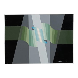 20th Century Belgian Artwork With Metal Frame By Rene Berdal For Sale