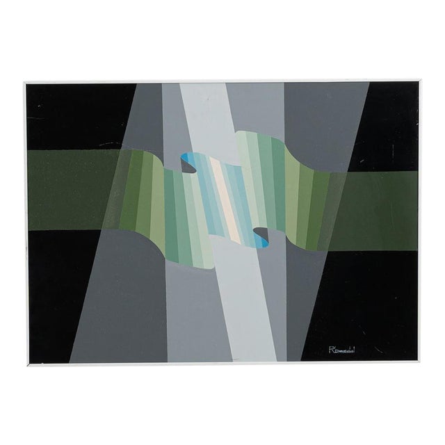 20th Century Belgian Artwork With Metal Frame By Rene Berdal For Sale