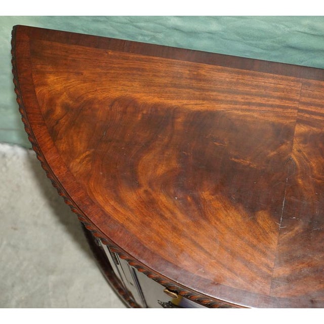 Antique Victorian Flamed Hardwood Demi Lune Sideboard, 1880 For Sale - Image 12 of 18