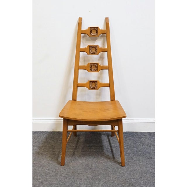 Rustic Unique Furniture Solid Oak Southwestern Mediterranean Ladderback Dining Side Chair 5530 – American Fiesta Finish For Sale - Image 3 of 10