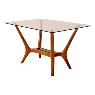 Coffee Table with a Glass Top, Italy, 1950s For Sale