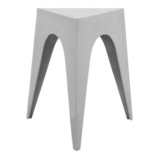 Triangle Aluminum Side Table in Silver For Sale