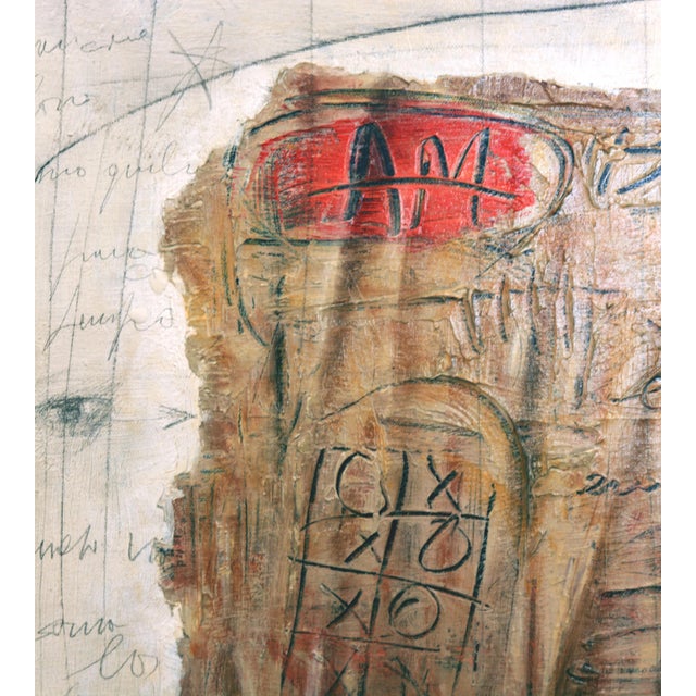Massimo d'Orta, Papiro (Papyrus), Mixed Media Painting on Canvas, 2006 For Sale - Image 6 of 11