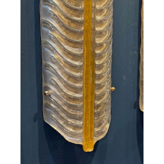 Large Scale Murano Glass Leaf Sconces For Sale - Image 4 of 7