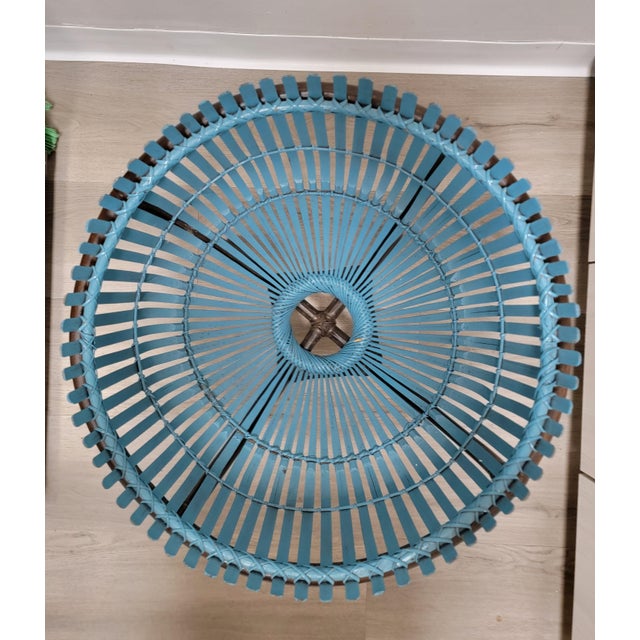 Boho Chic Rattan "Fish Trap" Side Table For Sale - Image 3 of 3