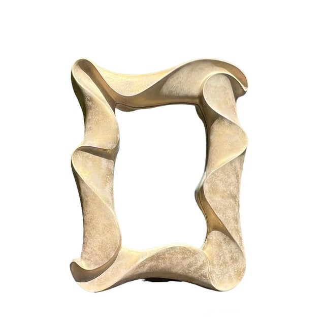 Large 1980s Signed David Marshall Abstract Sculptural Wave Wall Mirror For Sale - Image 11 of 11