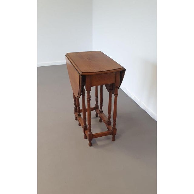 Drop leaf side table 1930s Unfolded Wide 82 cm Depth 71 cm Height 71 cm