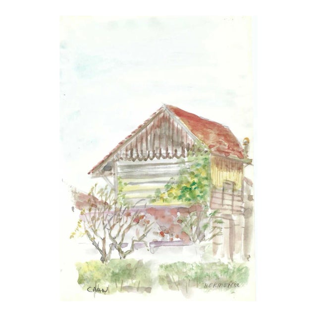 1980s Myriam Cahn Hermence Switzerland Watercolor For Sale