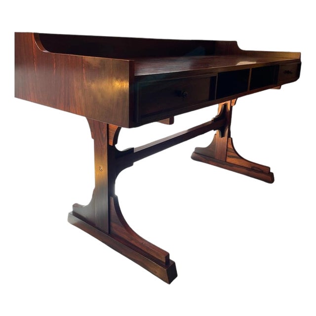 Walnut Center Desk with Drawers, 1960s For Sale