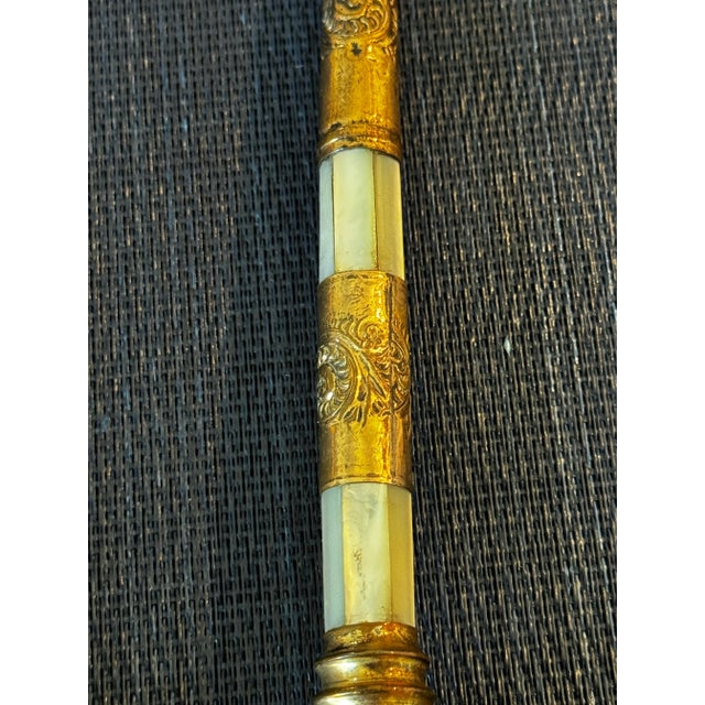 19th Century Two Large Magnifiers With 19th Century Gilded and Mother-Of-Pearl Handles For Sale - Image 5 of 6