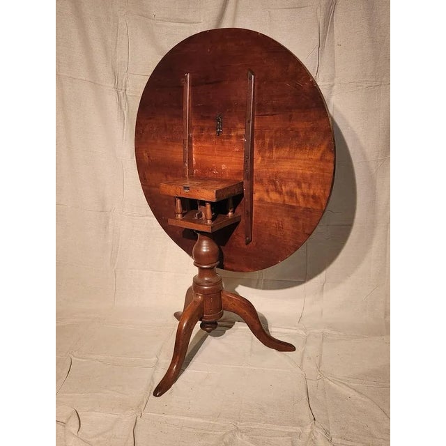 Wood Mid 18th Century Antique Tilt Top Bird Cage Table For Sale - Image 7 of 11