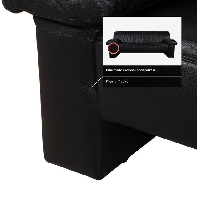 Black Leather Three-Seater Sofa from Koinor For Sale - Image 6 of 13