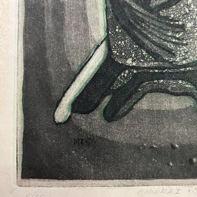 1970s Maria Teresa Vieyra Rincon Original Abstract Art Paper Engraving 6/25 Pez Fish For Sale - Image 5 of 13