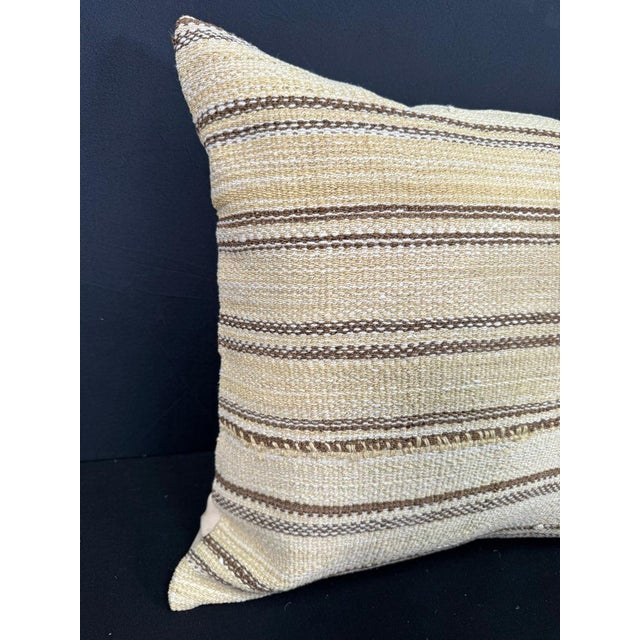 Turkish Hemp Pillow Cushion Natural Beige Brown Cushion Cover 20x20 #30611 Enhance your home decor with our Kilim Pillow...
